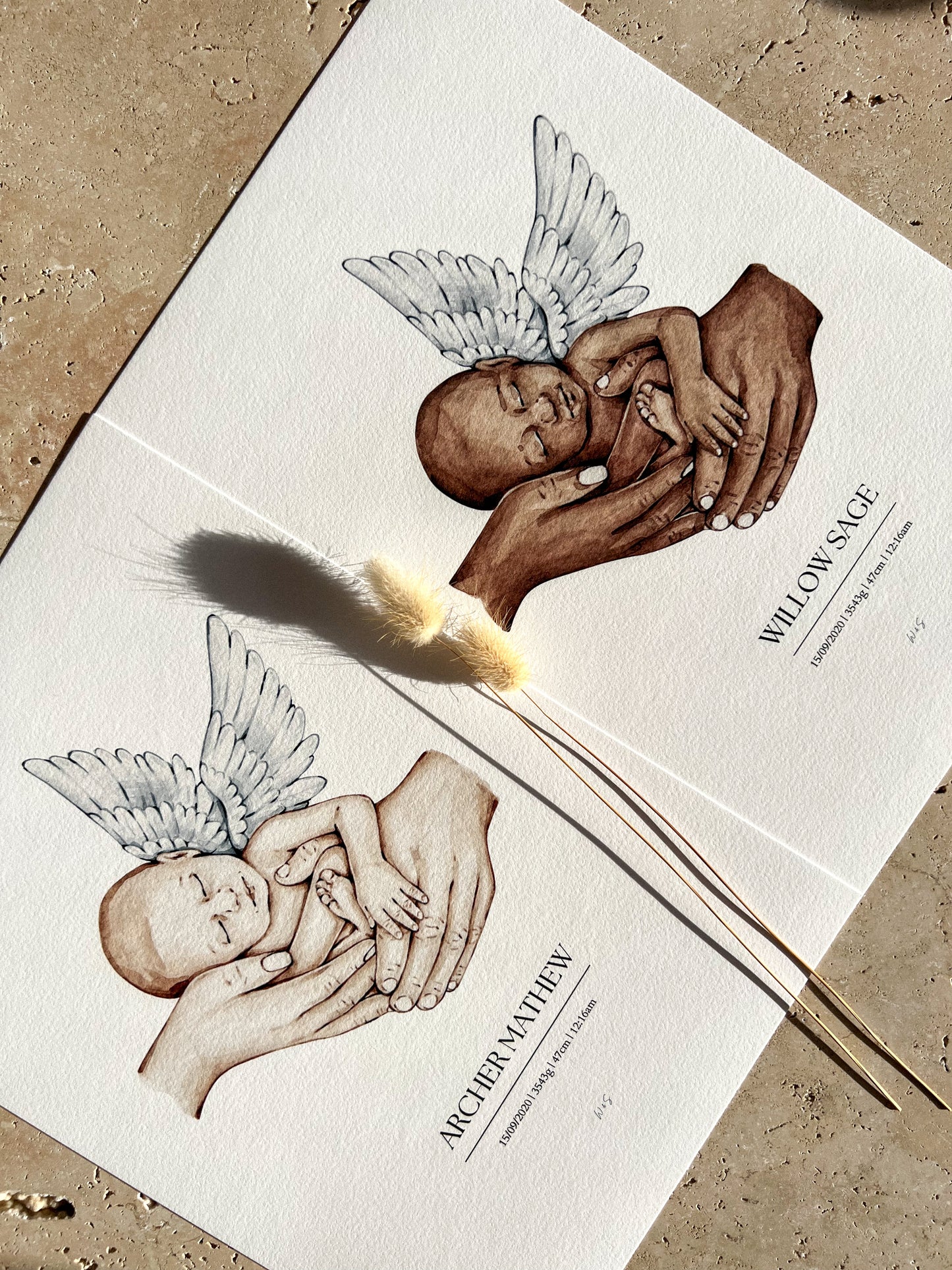 ANGEL BABY PRINT ~ CUSTOM KEEPSAKE PRINT
