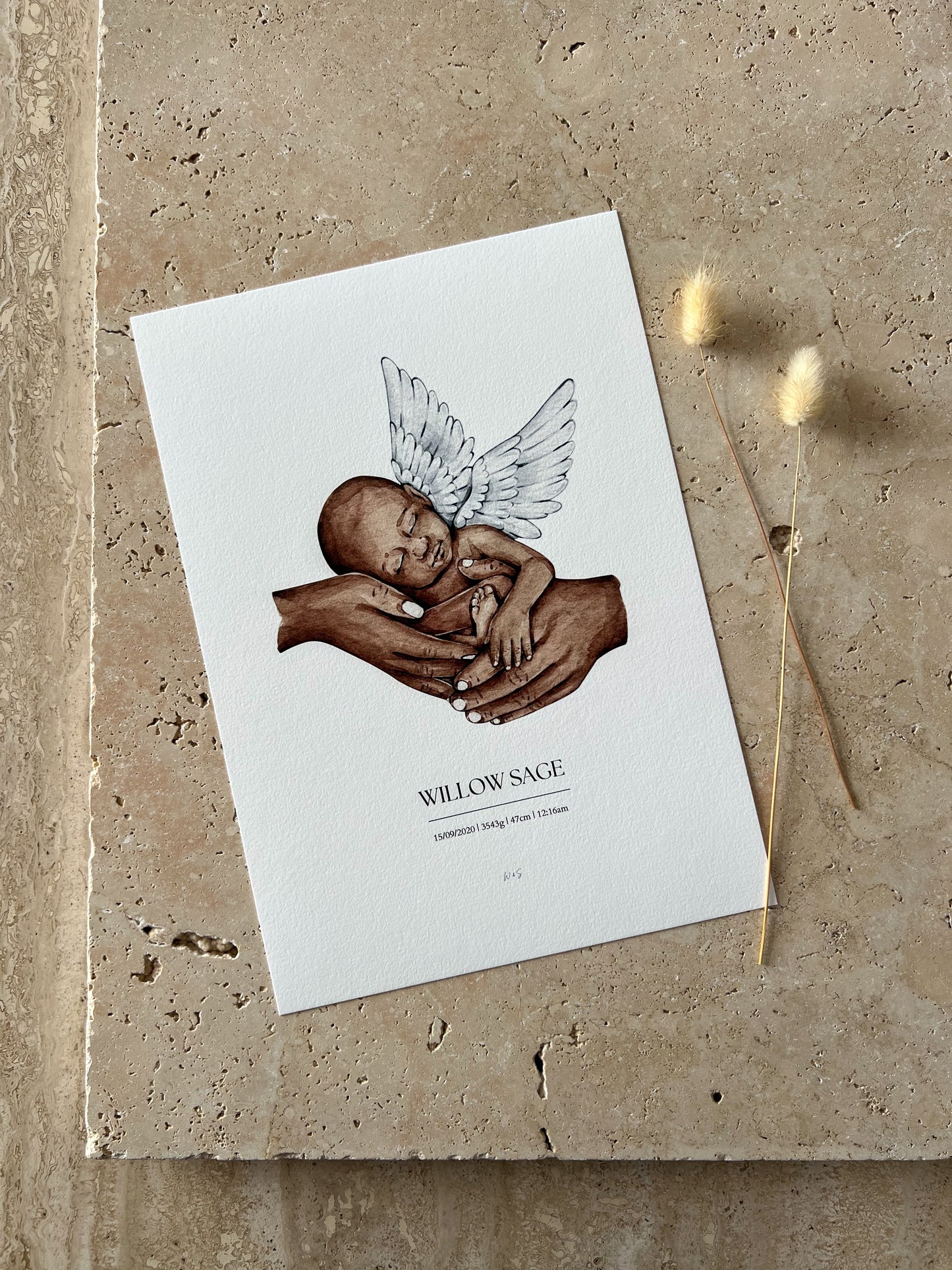 ANGEL BABY PRINT ~ CUSTOM KEEPSAKE PRINT