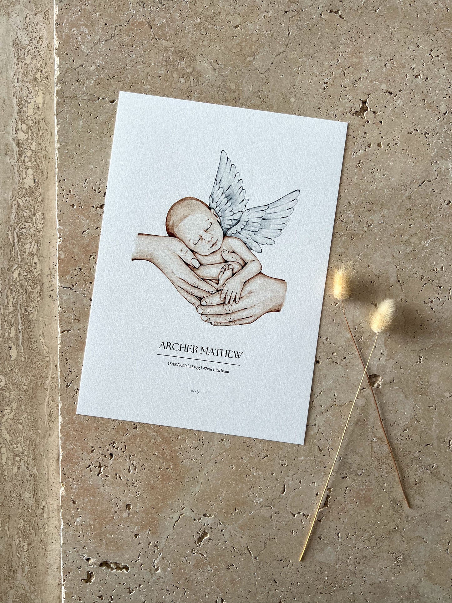 ANGEL BABY PRINT ~ CUSTOM KEEPSAKE PRINT