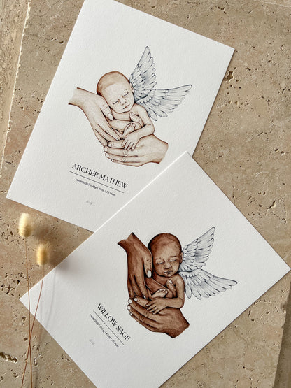 ANGEL BABY PRINT ~ CUSTOM KEEPSAKE PRINT