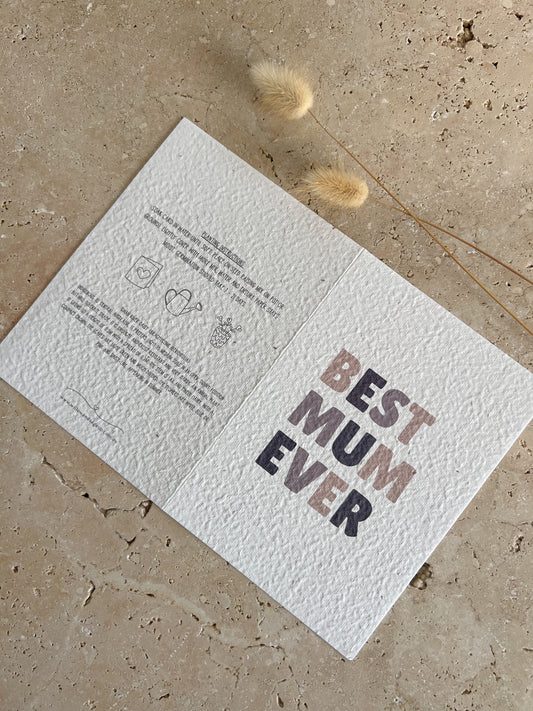BEST MUM EVER PLANTABLE GREETING CARD
