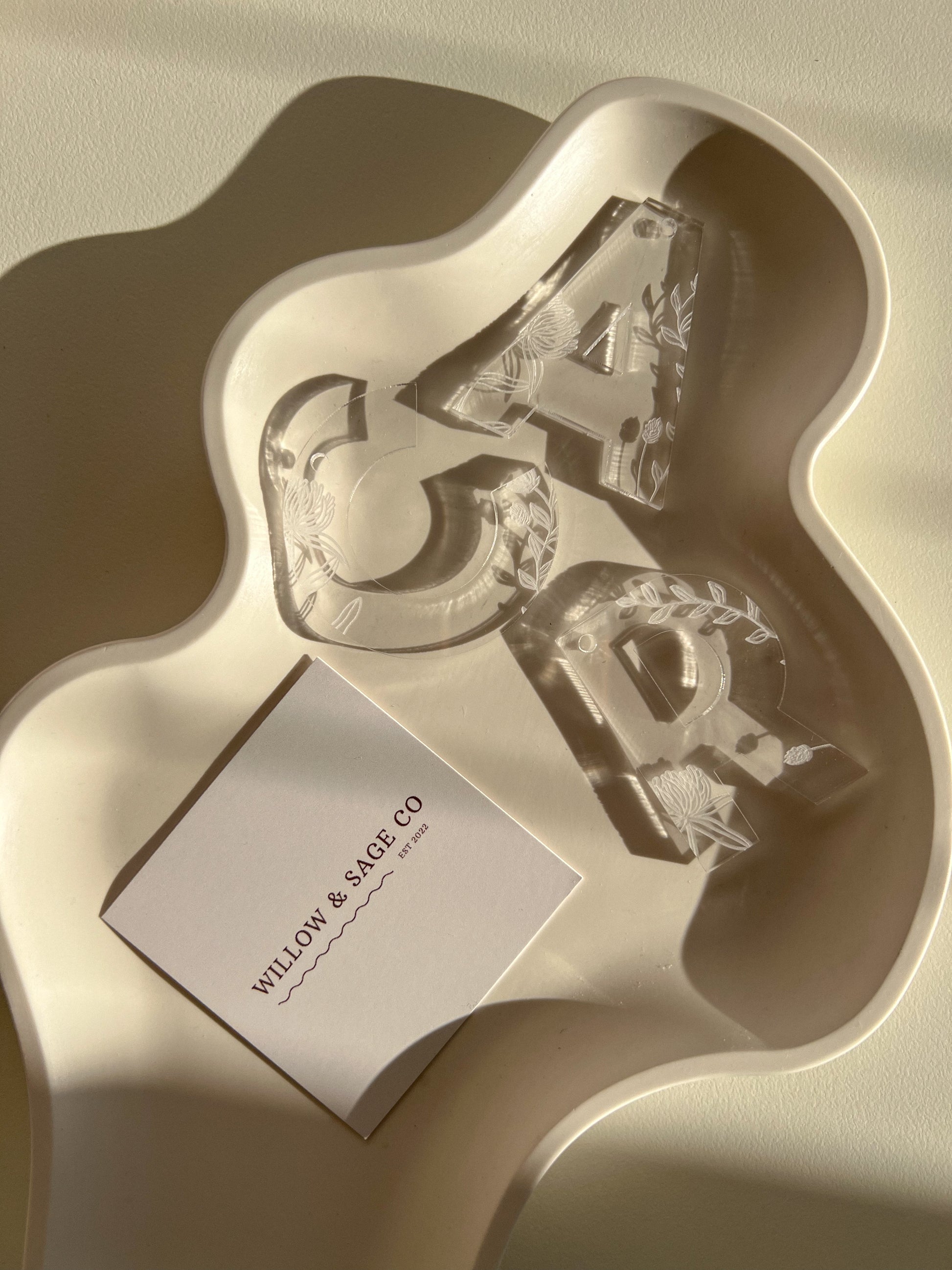 INITIAL WILDFLOWER KEYCHAIN BY WILLOW AND SAGE CO