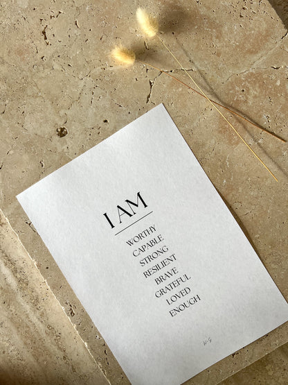 I AM AFFIMATION PRINT