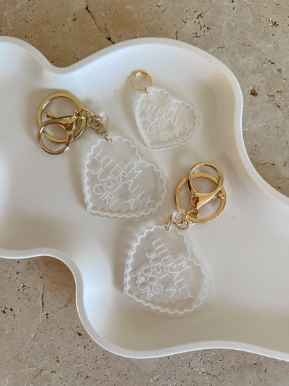 SCALLOP HEART DOG TAG ~ ACCESSORY CHARM