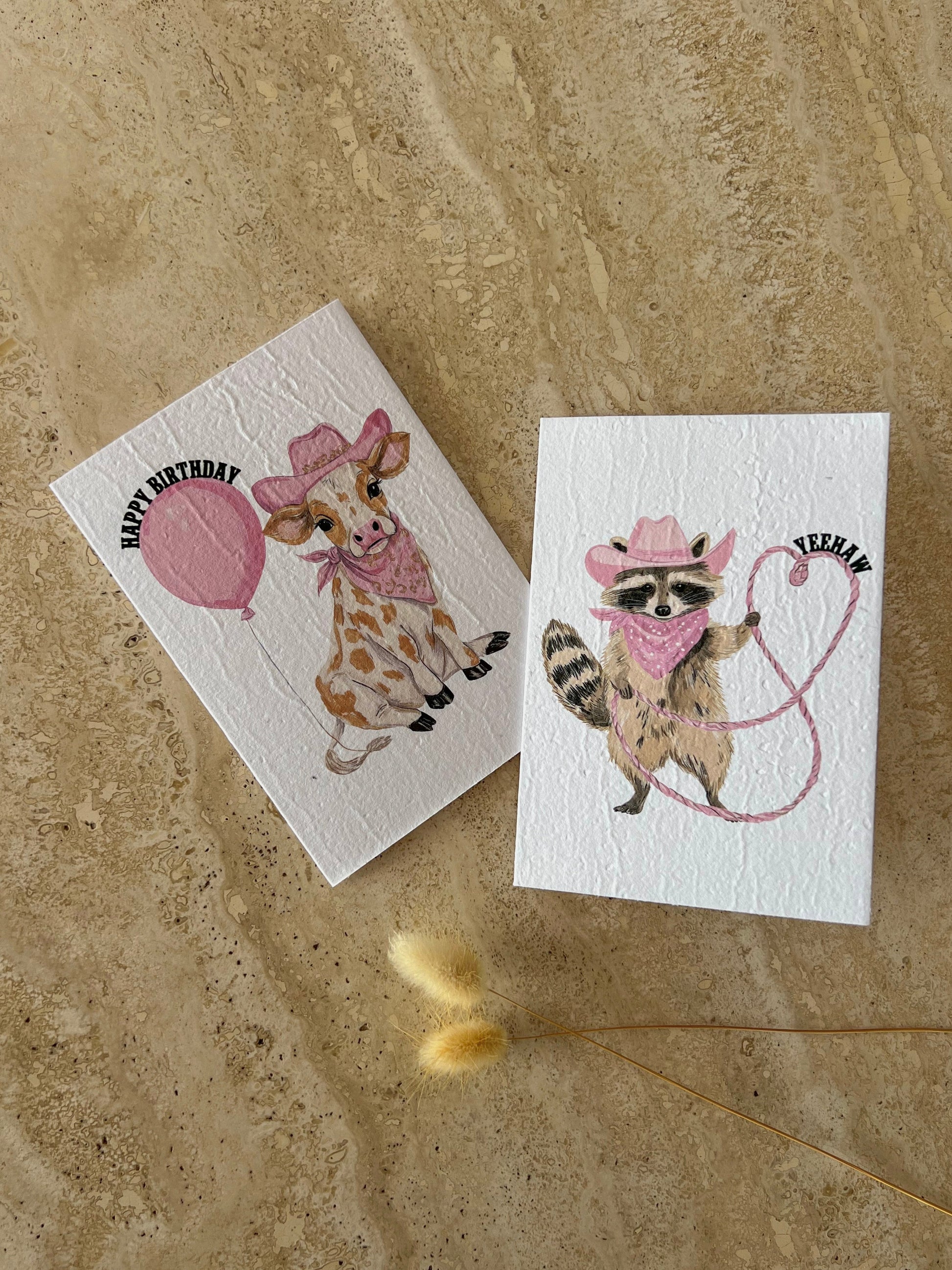 little blush rodeo plantable greeting cards western cowgirl birthday card by willow and sage co