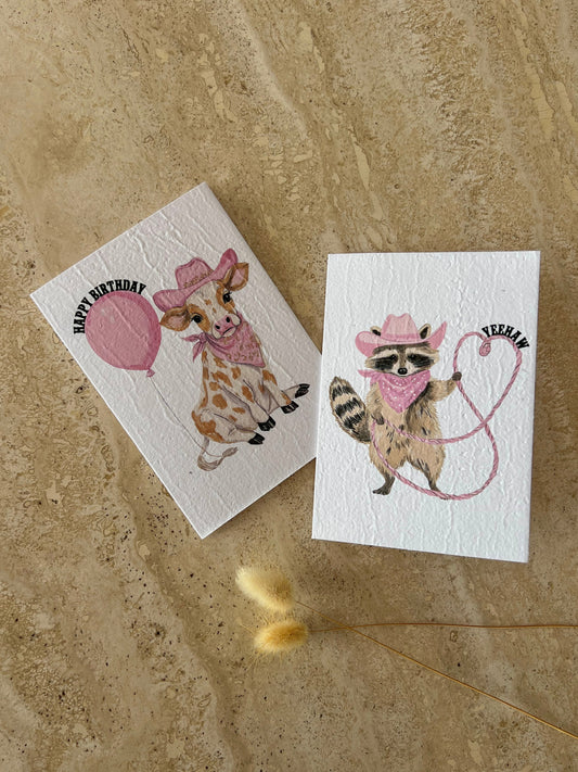 little blush rodeo plantable greeting cards western cowgirl birthday card by willow and sage co
