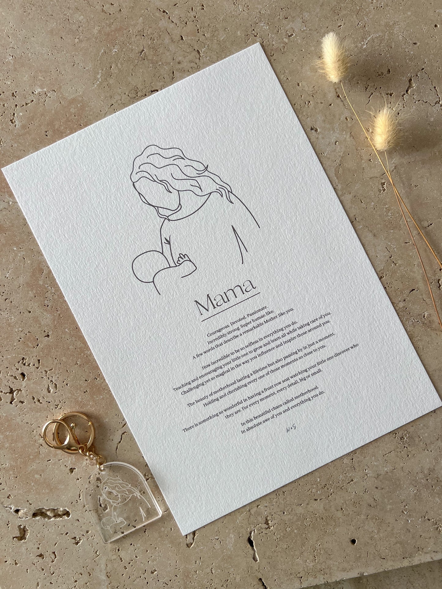 MAMA MOTHERS DAY PRINT KEYCHAIN BY WILLOW AND SAGE CO