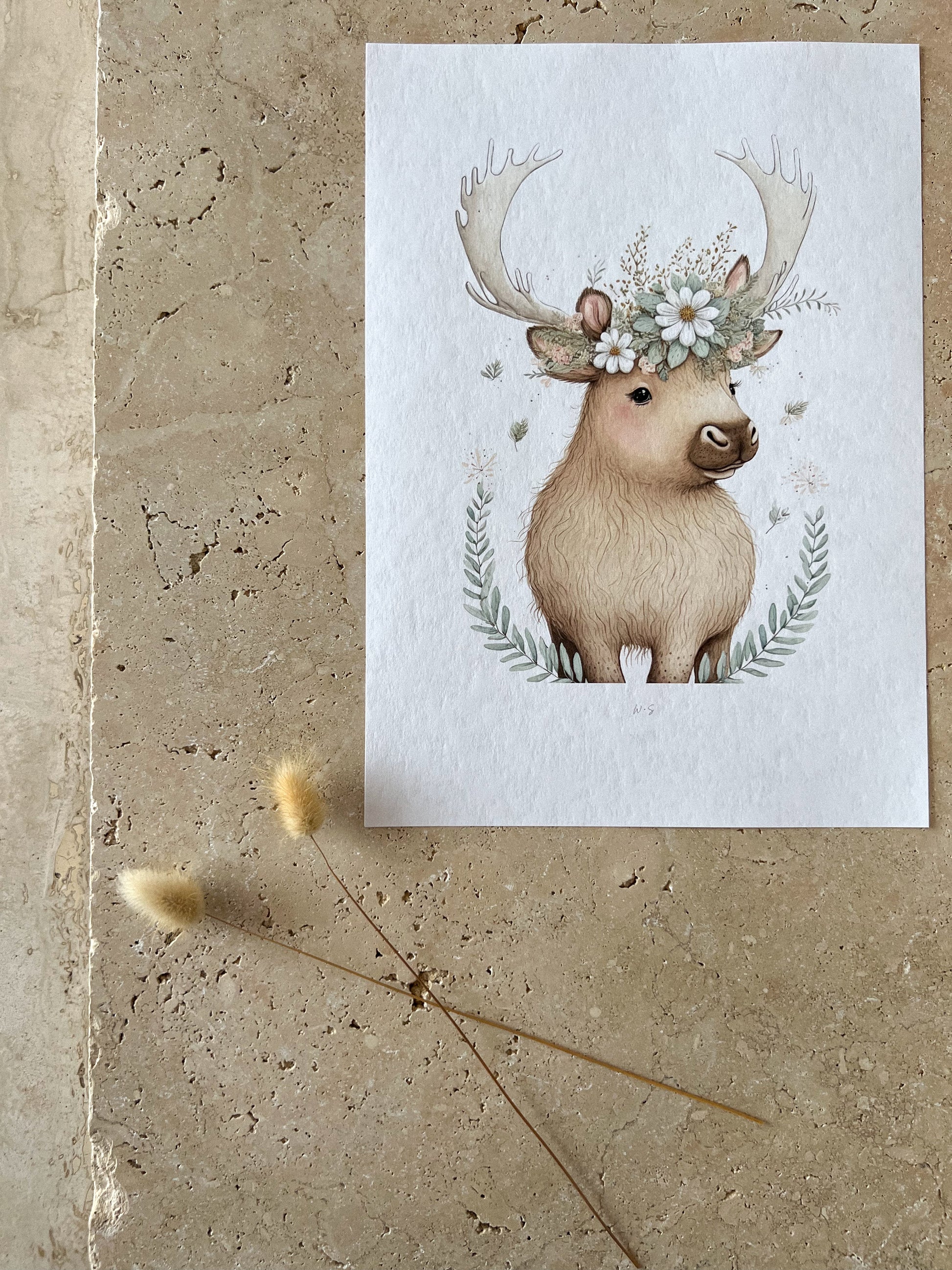 MOOSE PASTEL ANIMAL NURSERY PRINT COLLECTION