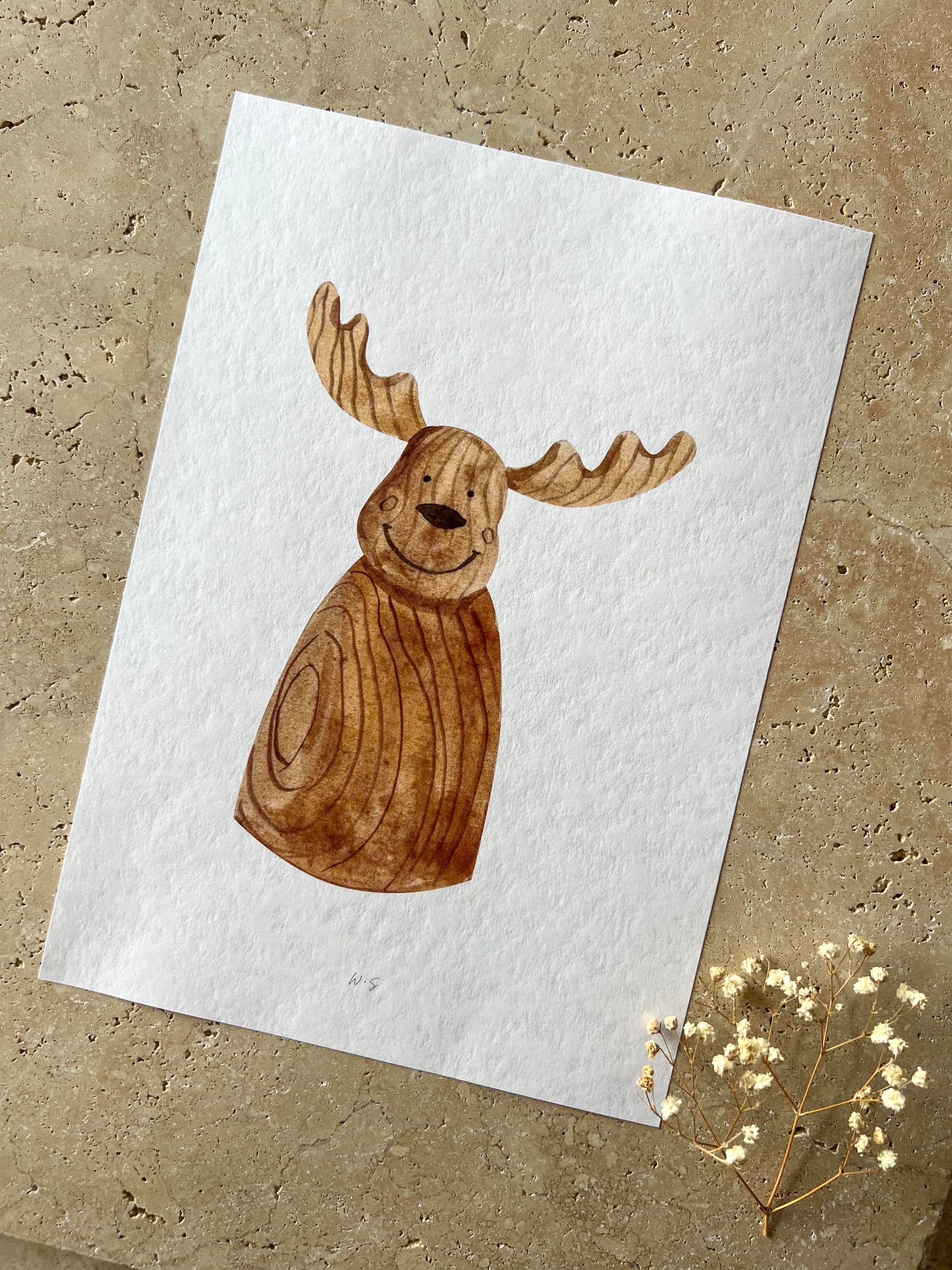 MOOSE WOODEN ANIMAL TOY PRINT COLLECTION BY WILLOW AND SAGE CO