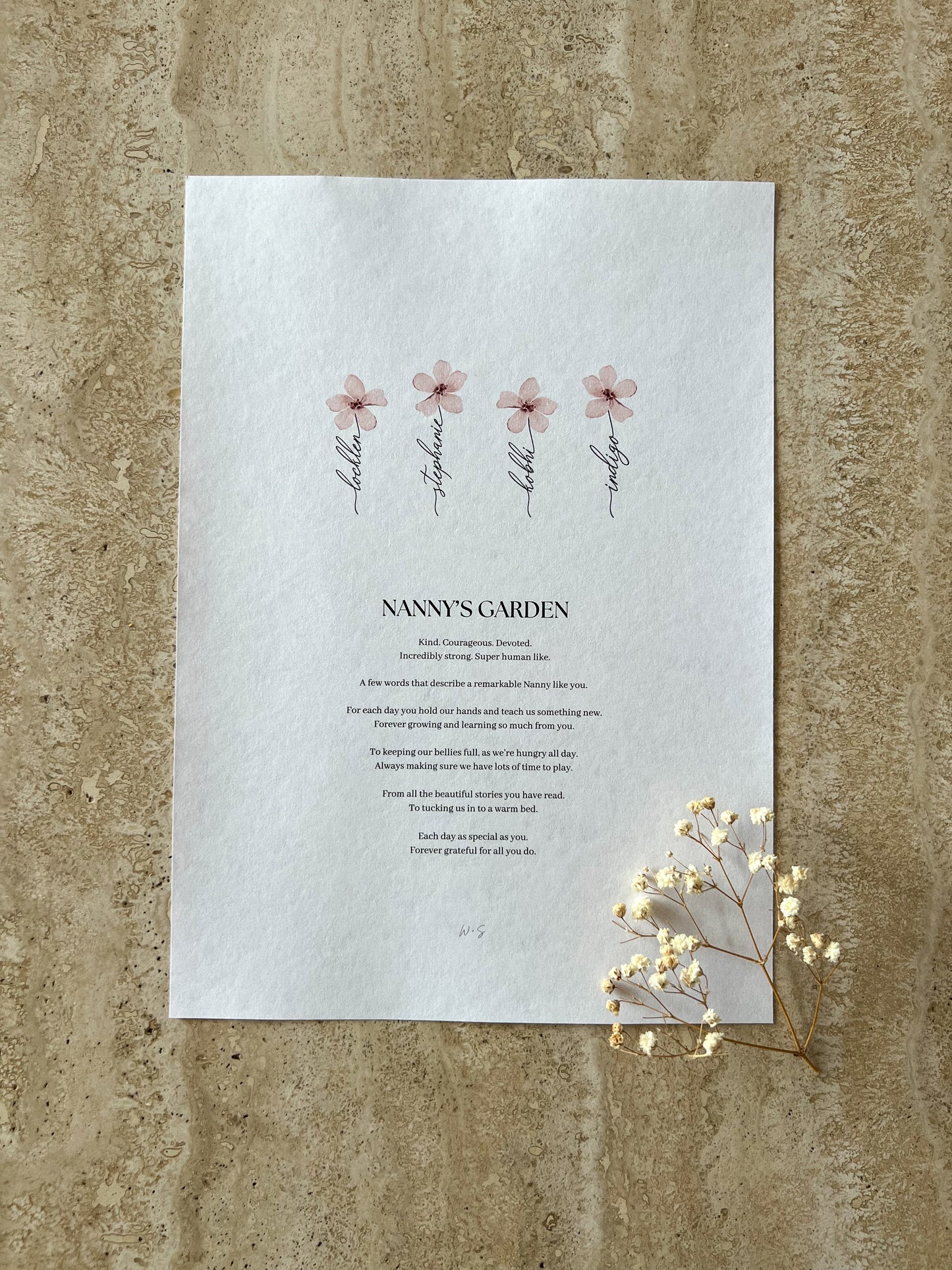 PERSONALISED GARDEN PRINT BY WILLOW AND SAGE CO