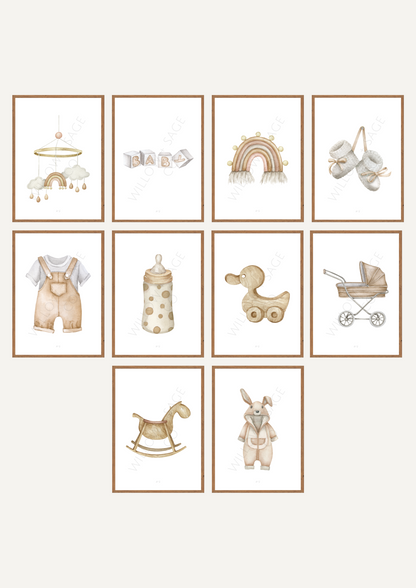 NEUTRAL NURSERY PRINT COLLECTION SAMPLE BY WILLOW AND SAGE CO