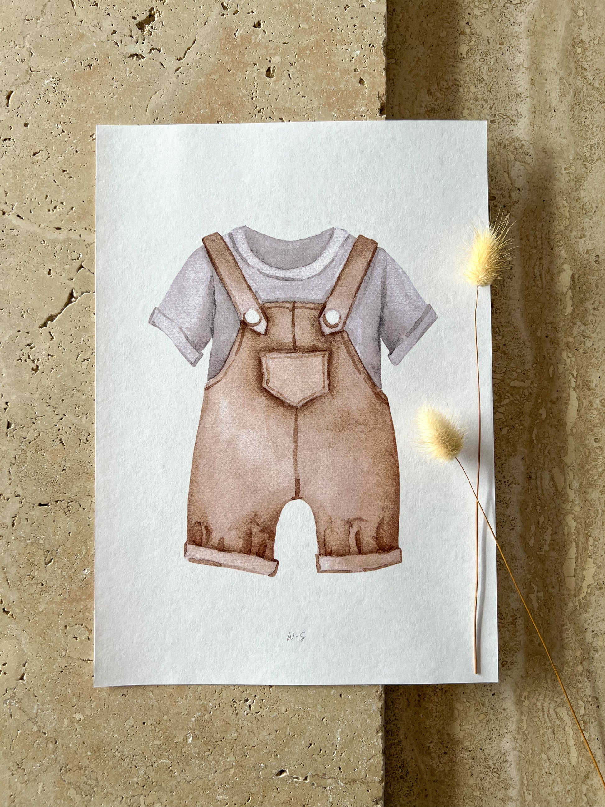 OVERALLS NEUTRAL NURSERY PRINT COLLECTION BY WILLOW AND SAGE CO