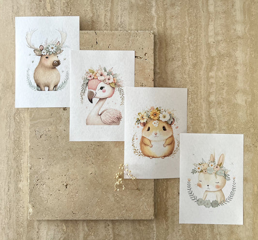 PASTEL ANIMAL NURSERY COMPLETE PRINT COLLECTION