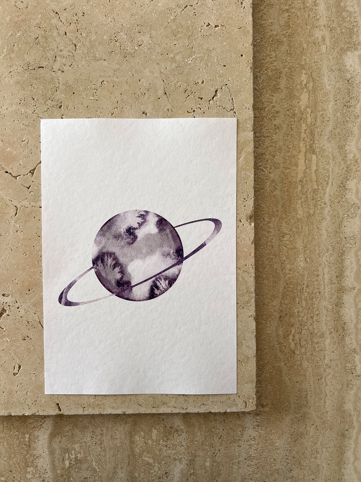 PLANET WITH RING SPACE BEARS PRINT COLLECTION BY WILLOW AND SAGE CO