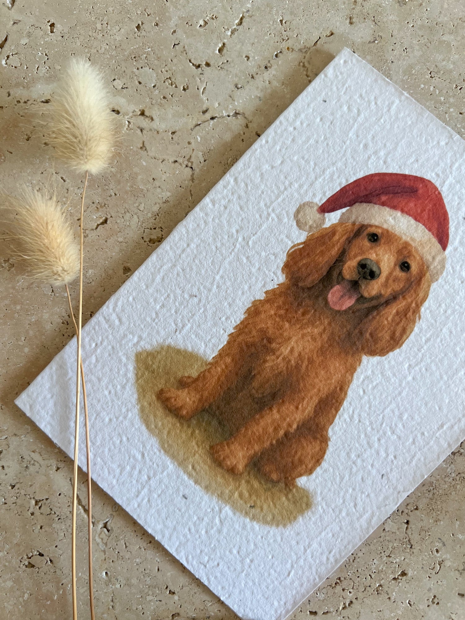 SANTA PAWS COCKER SPANIEL CHRISTMAS DOGS PLANTABLE GREETING CARD