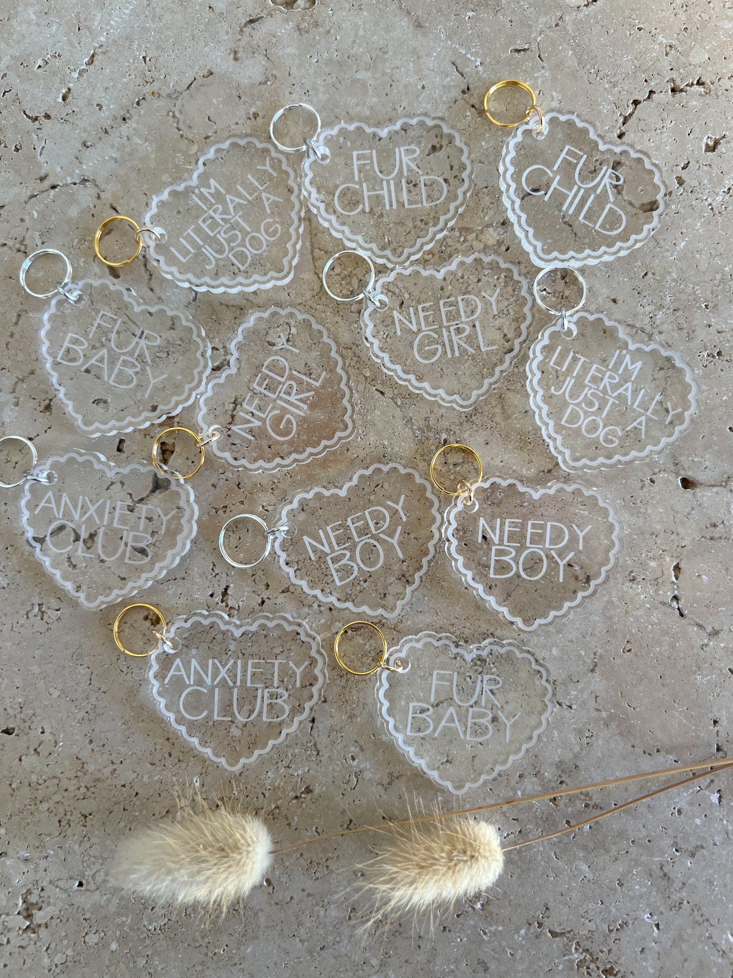SCALLOP HEART DOG TAG ~ ACCESSORY CHARM