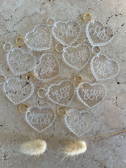 SCALLOP HEART DOG TAG ~ ACCESSORY CHARM
