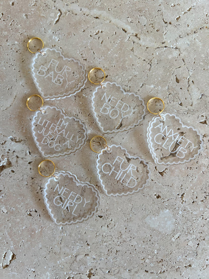 SCALLOP HEART DOG TAG ~ ACCESSORY CHARM