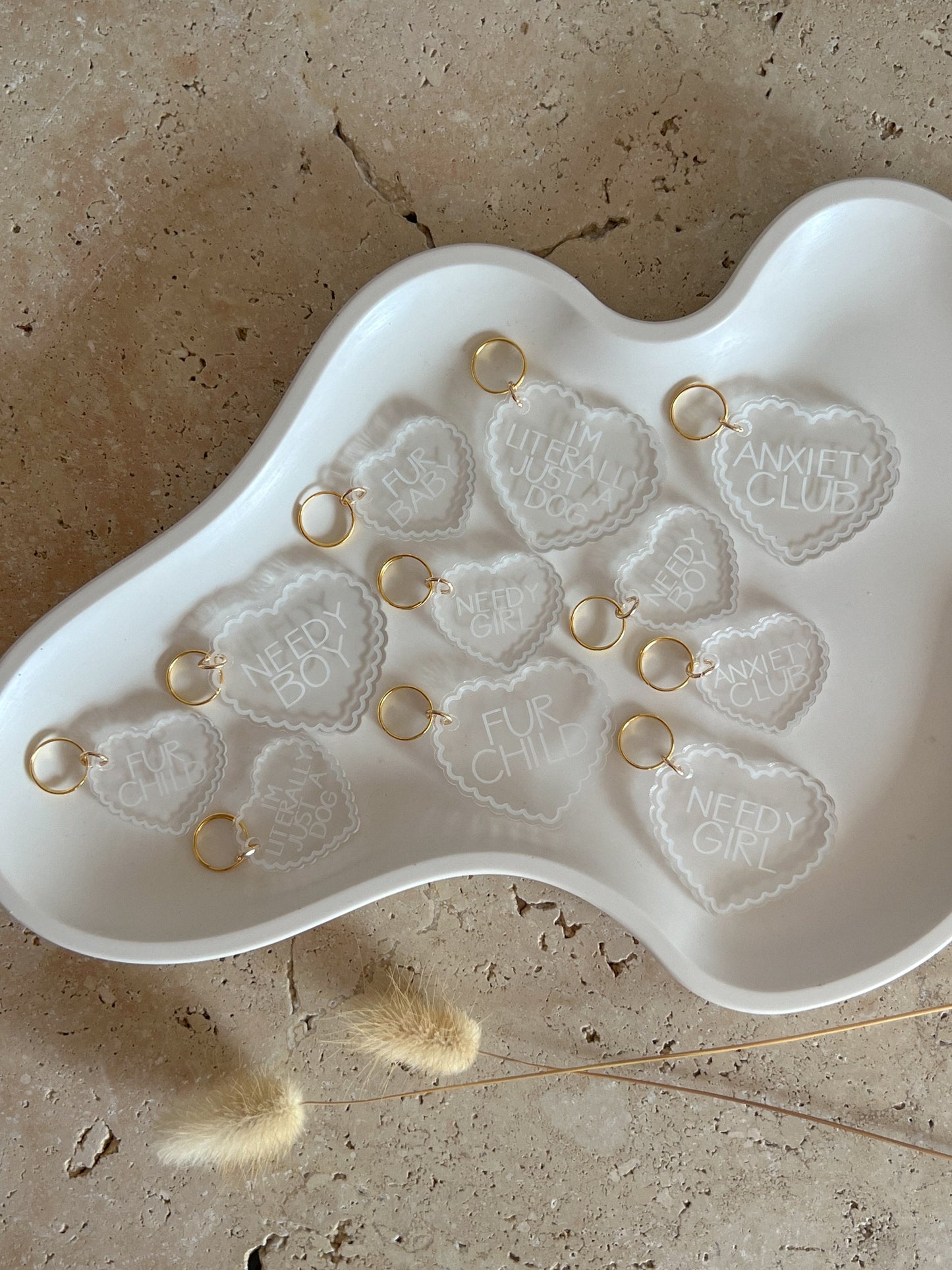 SCALLOP HEART DOG TAG ~ PET TAG ~ ACCESSORY CHARM