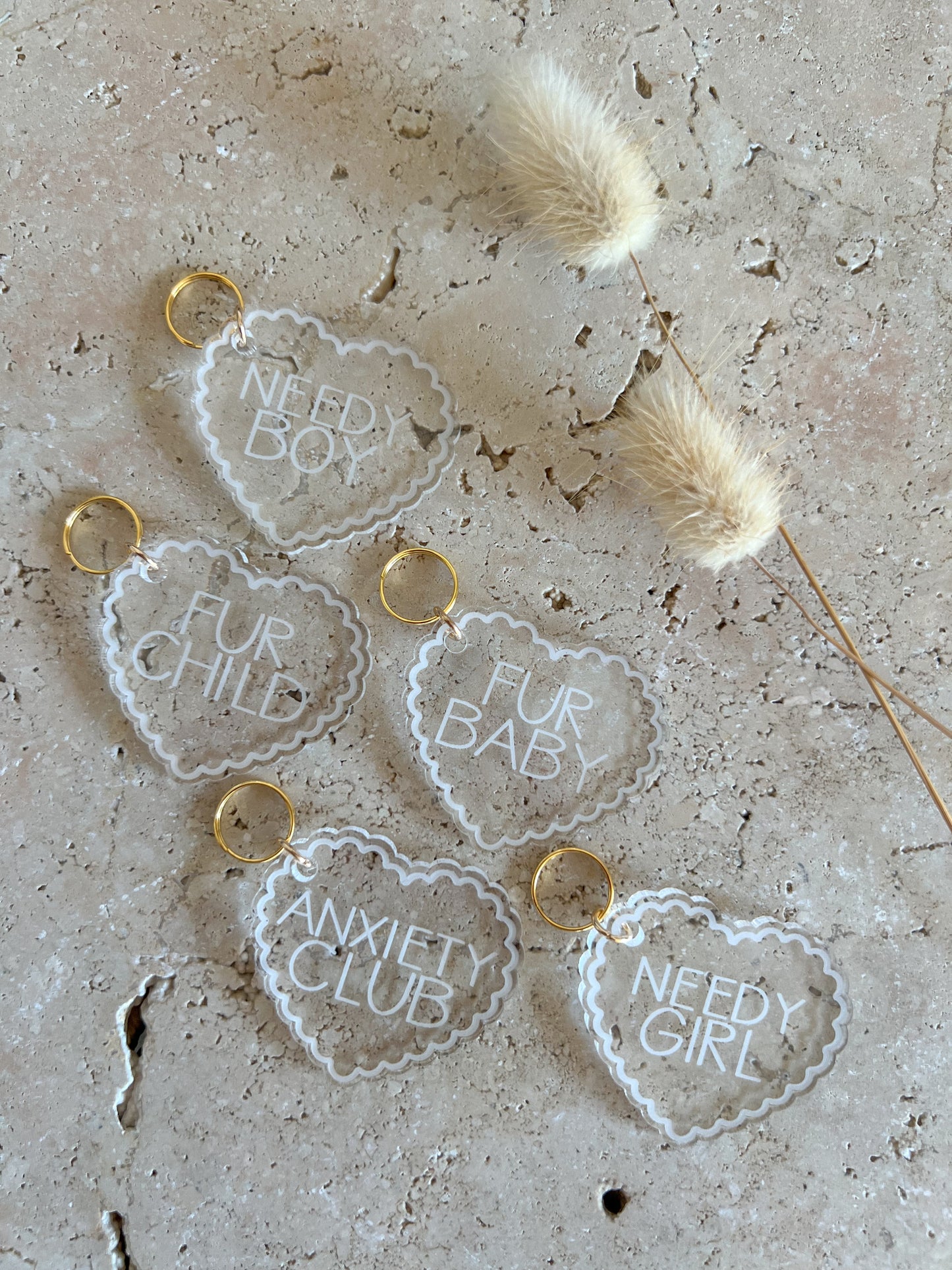 SCALLOP HEART DOG TAG ~ ACCESSORY CHARM