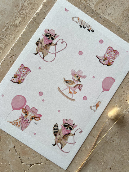 SEAMLESS LITTLE BLUSH RODEO PRINT COLLECTION BY WILLOW AND SAGE CO