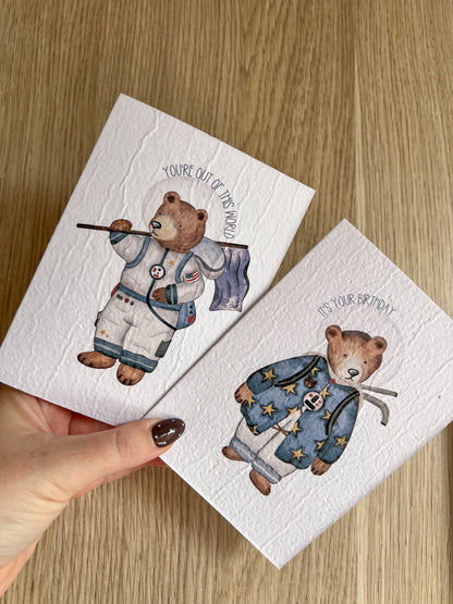 SPACE BEARS PLANTABLE GREETING CARDS | BEAR BIRTHDAY CARDS | BOY BIRTHDAY GIFT