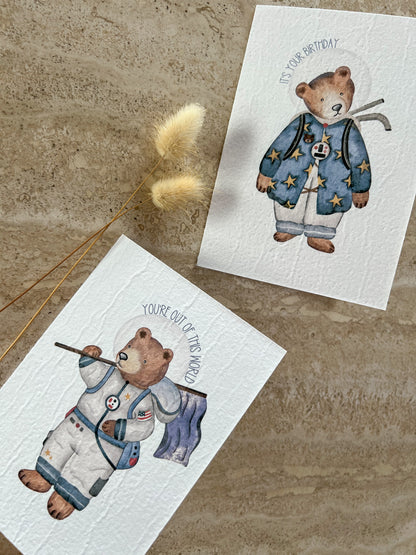 SPACE BEARS PLANTABLE GREETING CARDS | BEAR BIRTHDAY CARDS | BOY BIRTHDAY GIFT