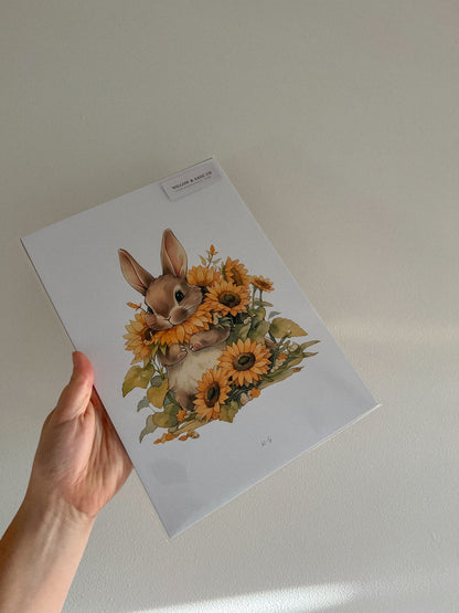 SUNFLOWER BUNNY PRINT PACKAGING BY WILLOW AND SAGE CO