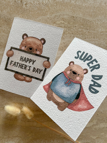 SUPER BEARS PLANTABLE GREETING CARD | FATHER'S DAY GIFT