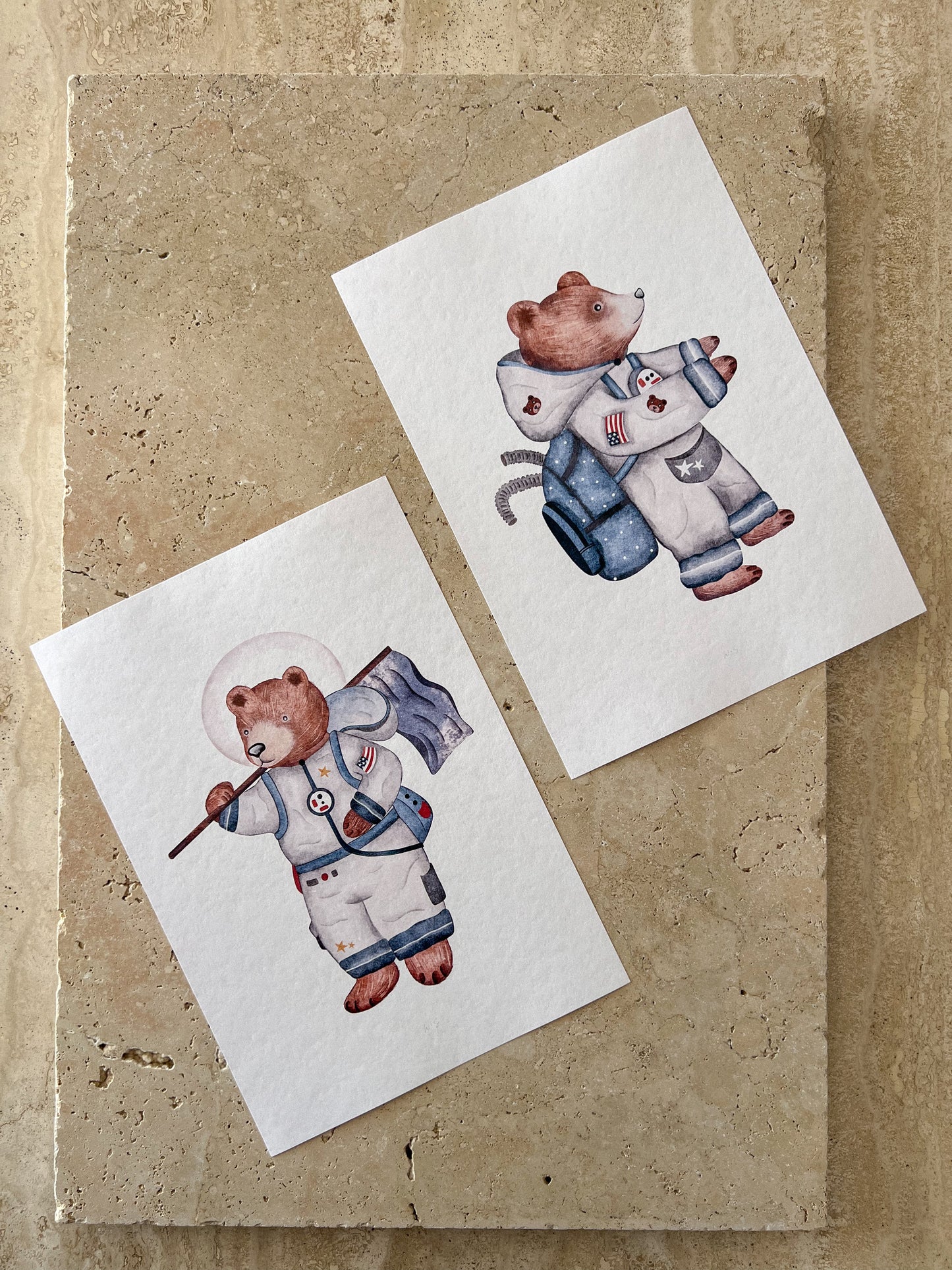 TWO BEARS SPACE BEARS PRINT COLLECTION BY WILLOW AND SAGE CO