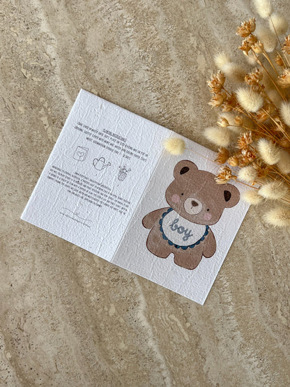 WELCOME LITTLE BEAR PLANTABLE GREETING CARD