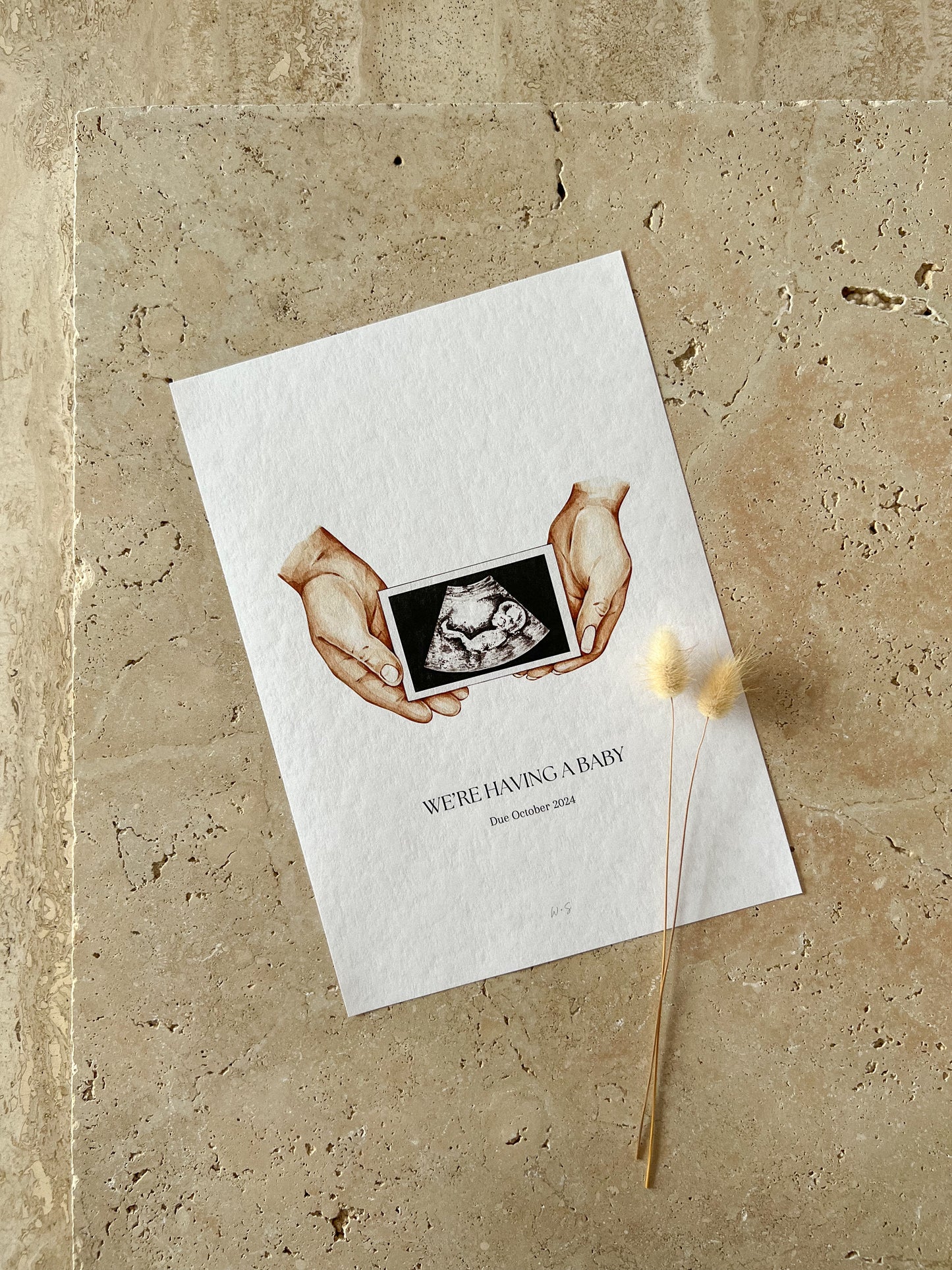 WERE HAVING A BABY ULTRASOUND BABY ANNOUNCEMENT BY WILLOW AND SAGE CO