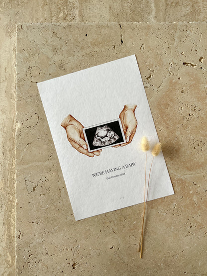 WERE HAVING A BABY ULTRASOUND BABY ANNOUNCEMENT BY WILLOW AND SAGE CO