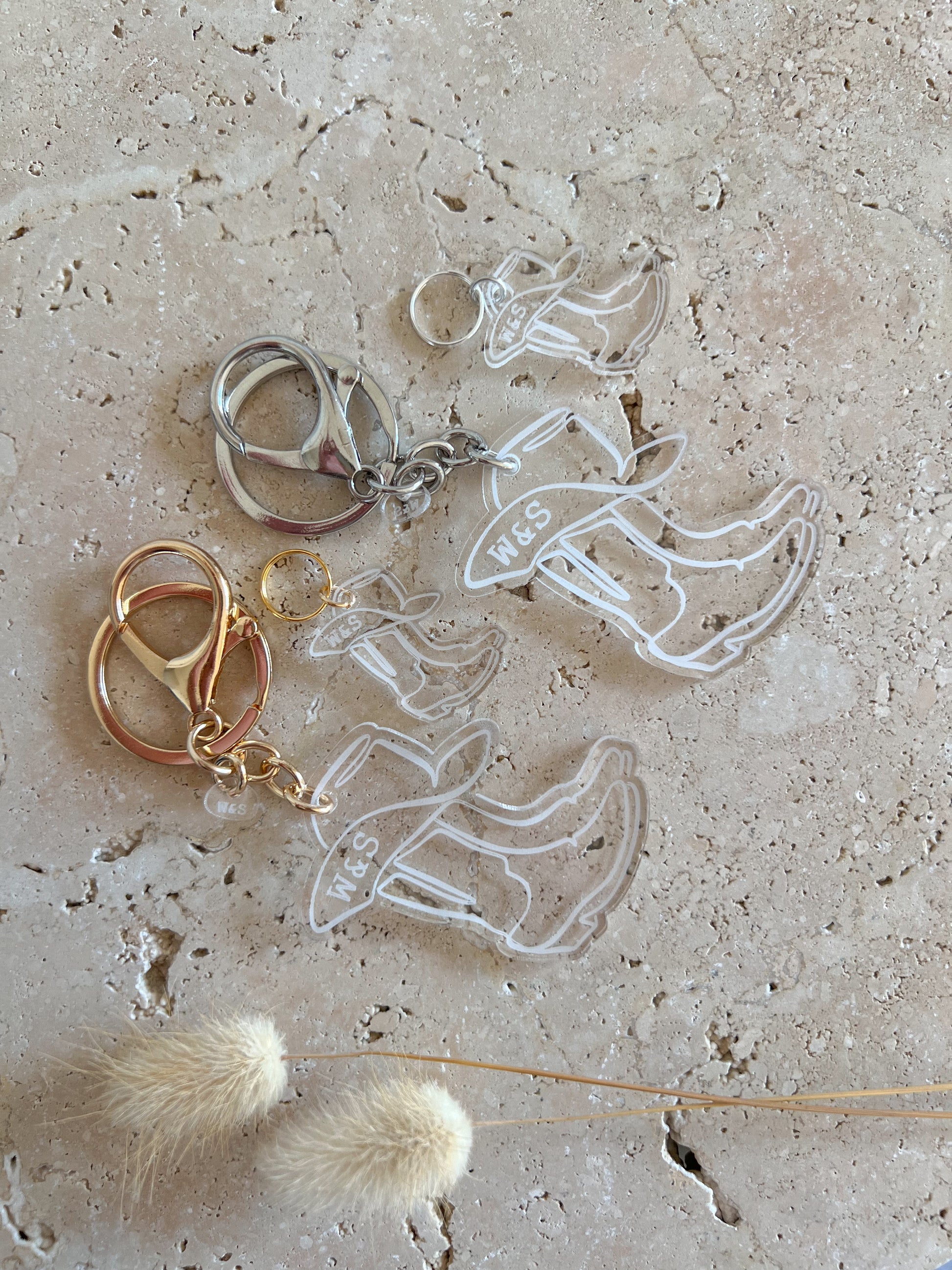 Western Boots Keychain and matching pet tag