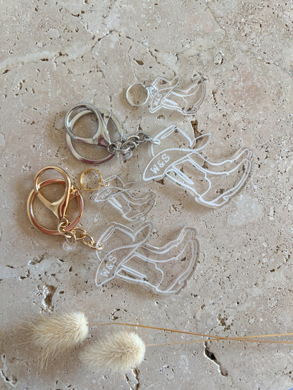 Western Boots Keychain and matching pet tag
