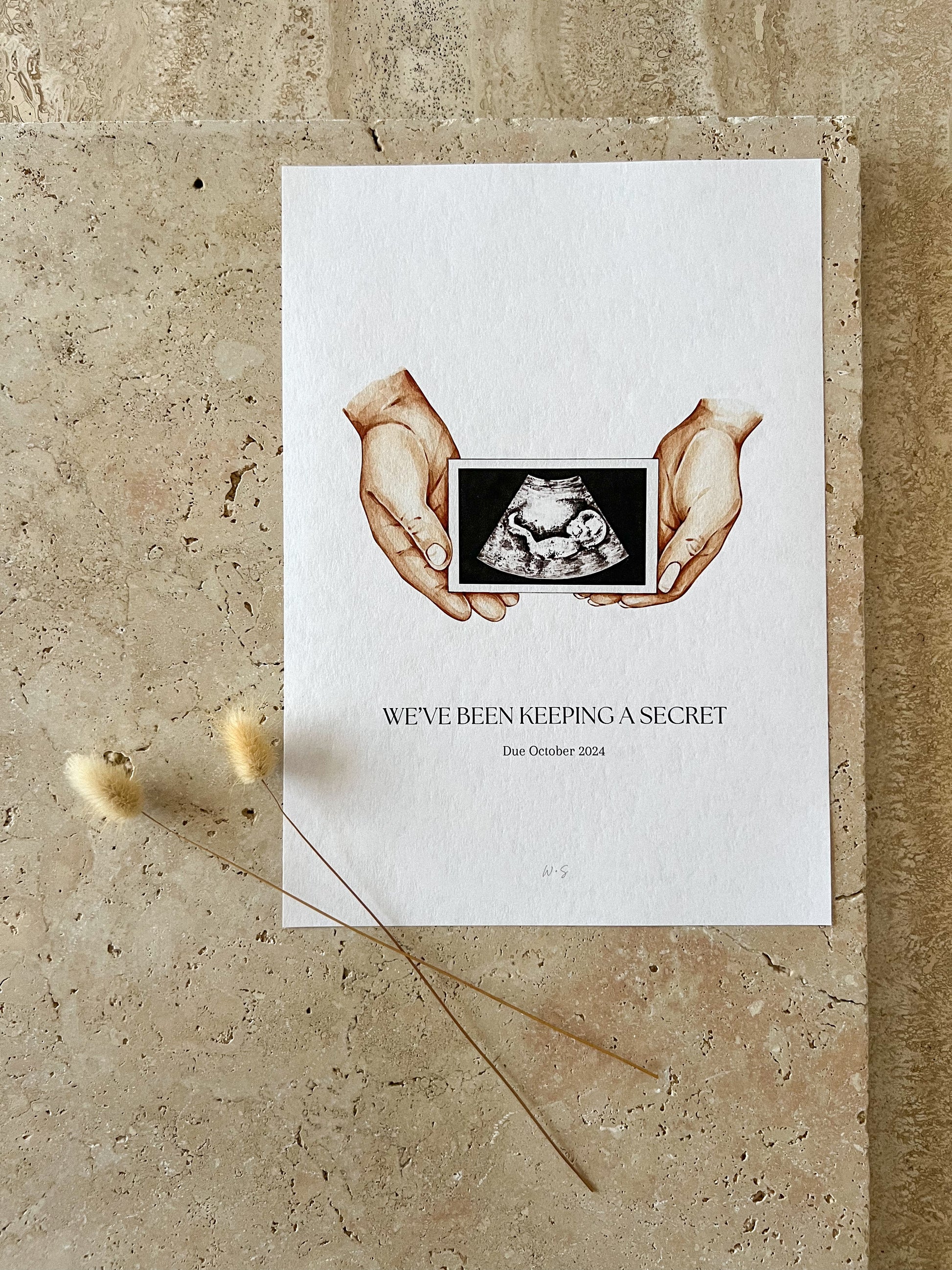 WEVE BEEN KEEPING A SECRET ULTRASOUND BABY ANNOUNCEMENT BY WILLOW AND SAGE CO