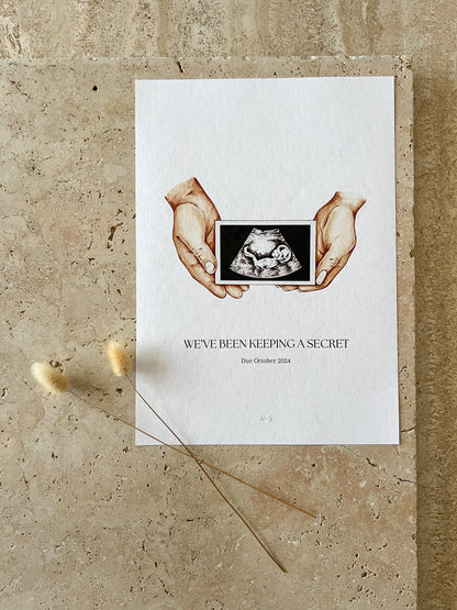 WEVE BEEN KEEPING A SECRET ULTRASOUND BABY ANNOUNCEMENT BY WILLOW AND SAGE CO