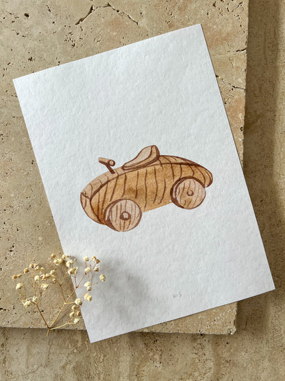 WOODEN CAR TOY PRINT COLLECTION BY WILLOW AND SAGE CO