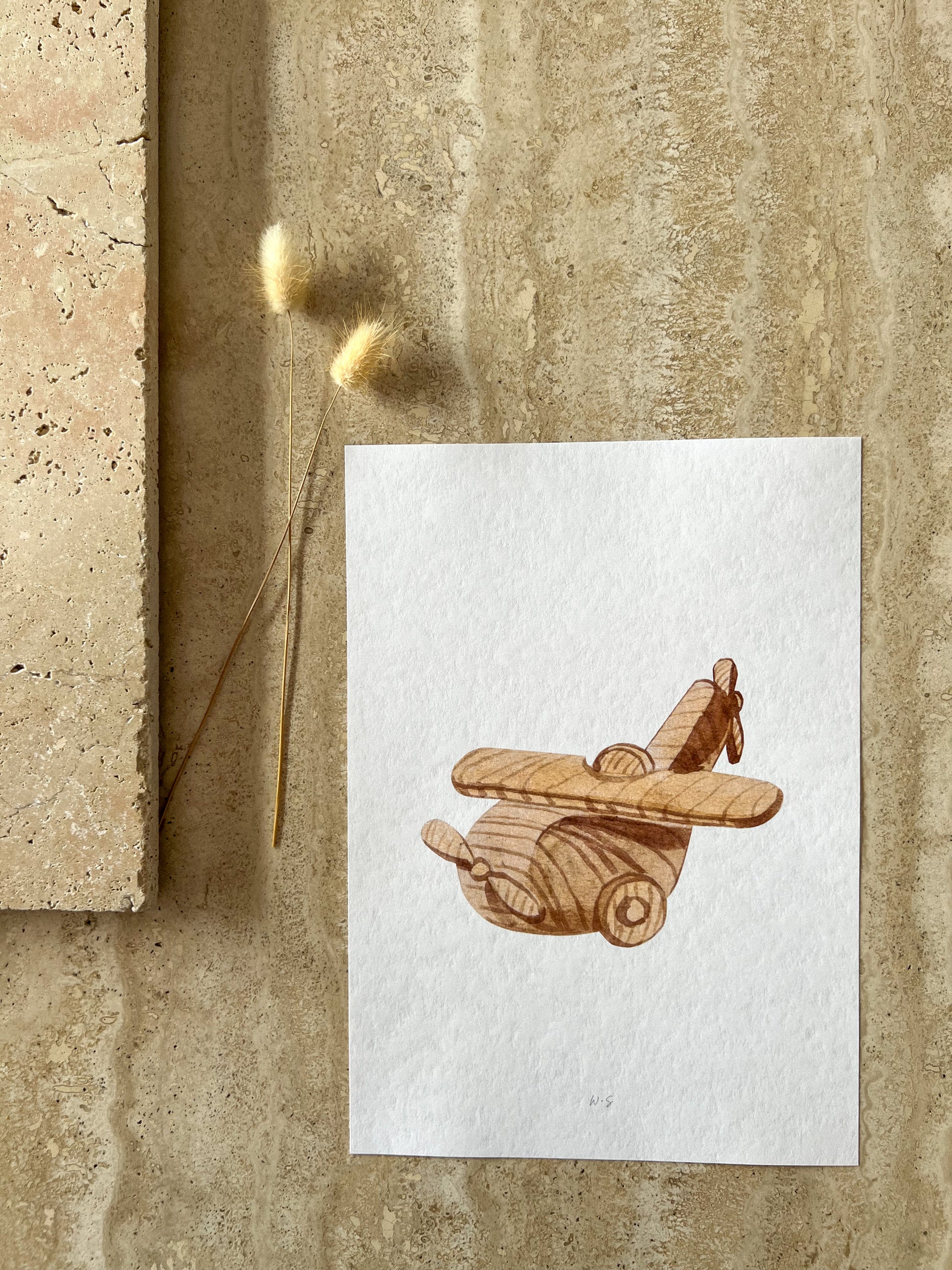 WOODEN SMALL PLANE TOY PRINT COLLECTION BY WILLOW AND SAGE CO