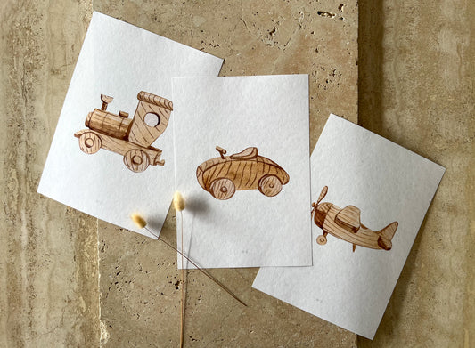 WOODEN TOY PRINT COLLECTION BY WILLOW AND SAGE CO