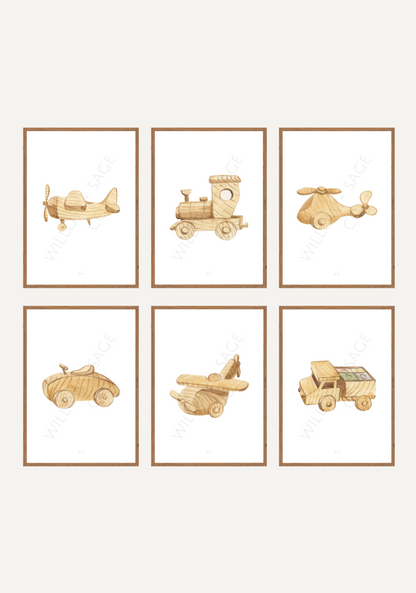 WOODEN TOY PRINT COLLECTION BY WILLOW AND SAGE CO MOCKUP