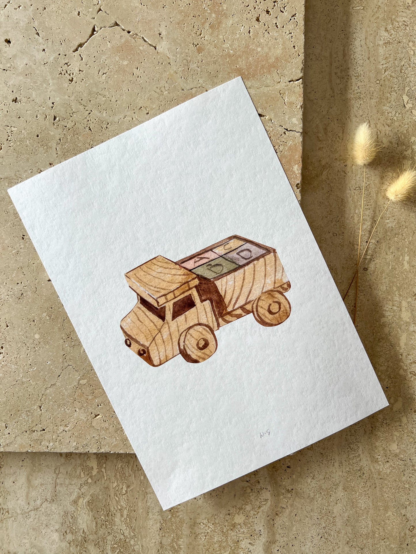 WOODEN TRUCK TOY PRINT COLLECTION BY WILLOW AND SAGE CO