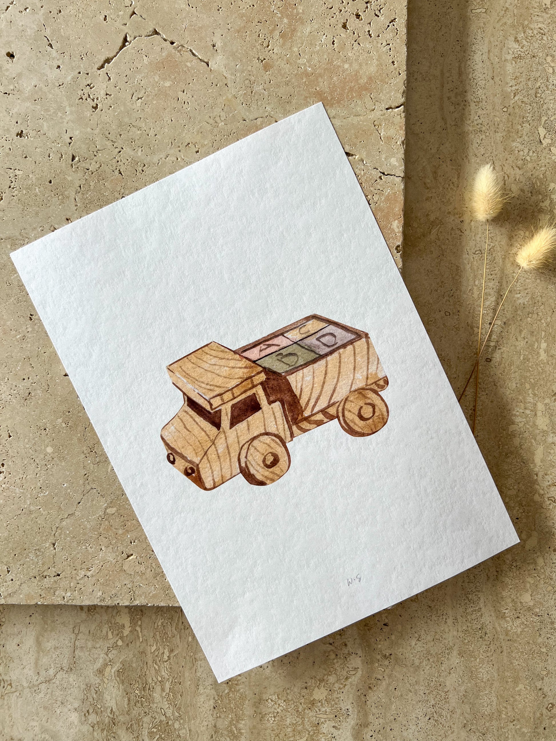 WOODEN TRUCK TOY PRINT COLLECTION BY WILLOW AND SAGE CO