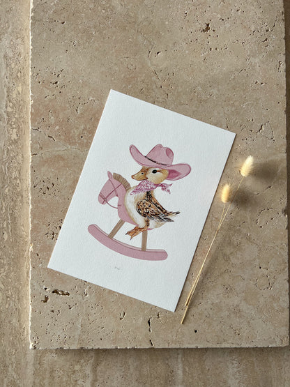 YELLOW DUCK LITTLE BLUSH RODEO PRINT COLLECTION BY WILLOW AND SAGE CO