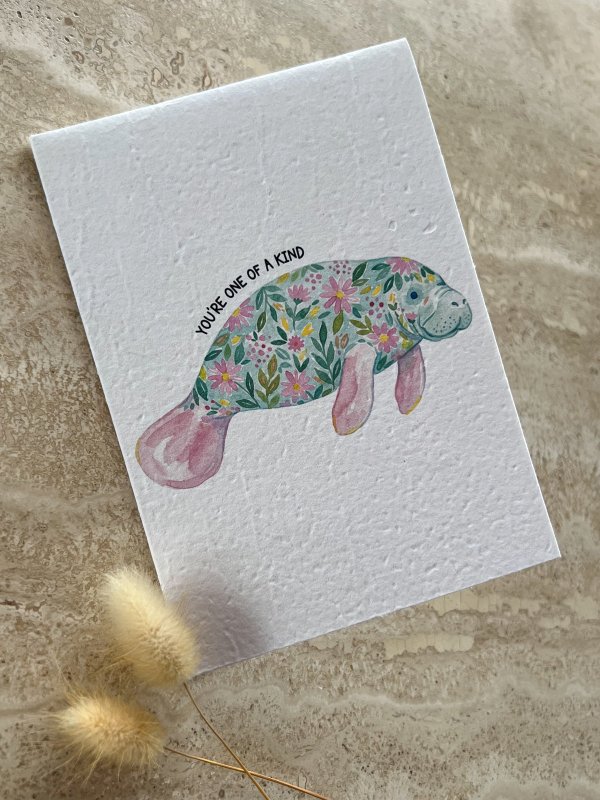 YOU'RE ONE OF A KIND DUGONG PLANTABLE CARD BY WILLOW & SAGE CO