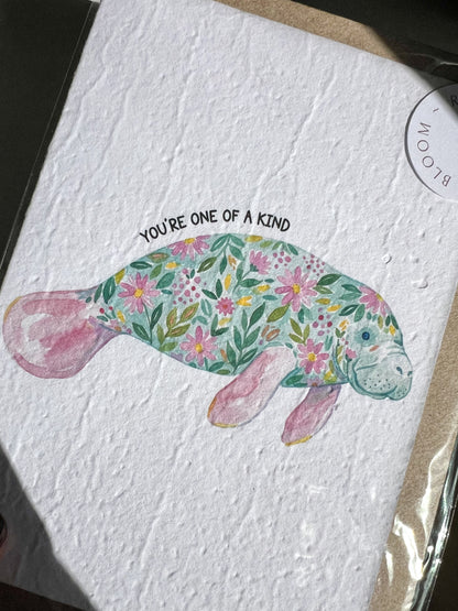 YOU'RE ONE OF A KIND DUGONG PLANTABLE CARD BY WILLOW & SAGE CO