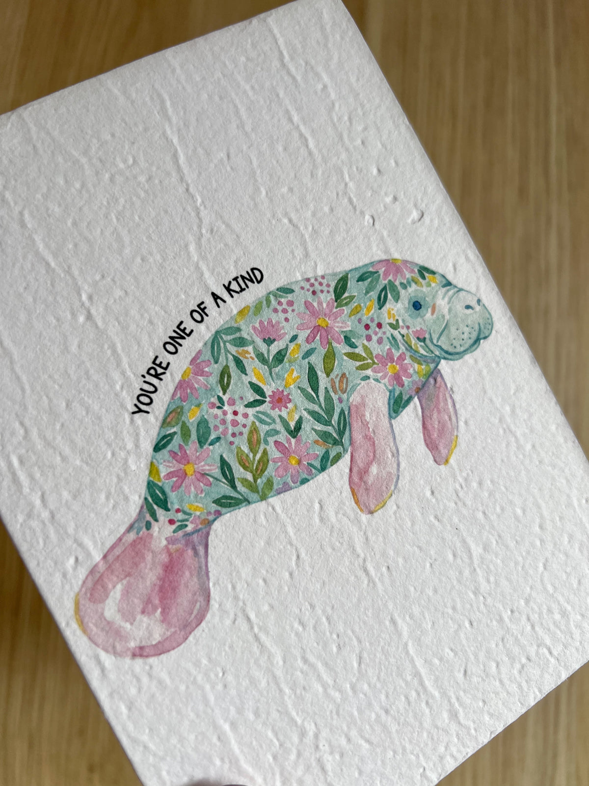 YOU'RE ONE OF A KIND DUGONG PLANTABLE CARD BY WILLOW & SAGE CO