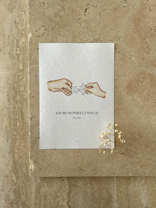 YOURE MY PERFECT MATCH PRINT BY WILLOW AND SAGE CO