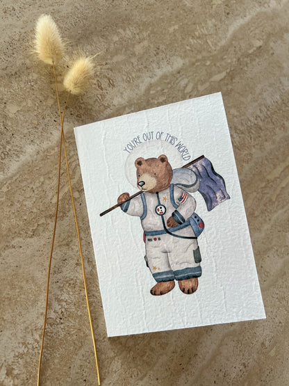 SPACE BEARS PLANTABLE GREETING CARDS | BEAR BIRTHDAY CARDS | BOY BIRTHDAY GIFT